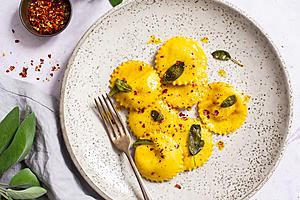 Easy Homemade Vegan Pumpkin Ravioli With Sage Butter