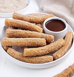 Easy Vegan Churros with Homemade Chocolate Sauce