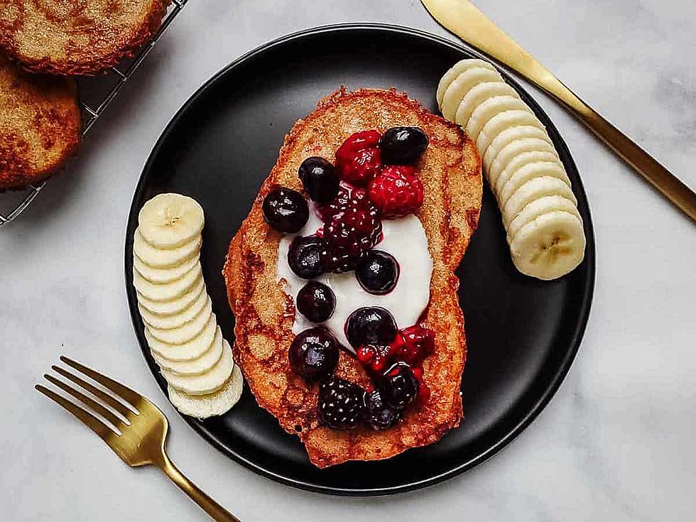 Easy Vegan French Toast Topped with Coconut Whip and Fresh Berries