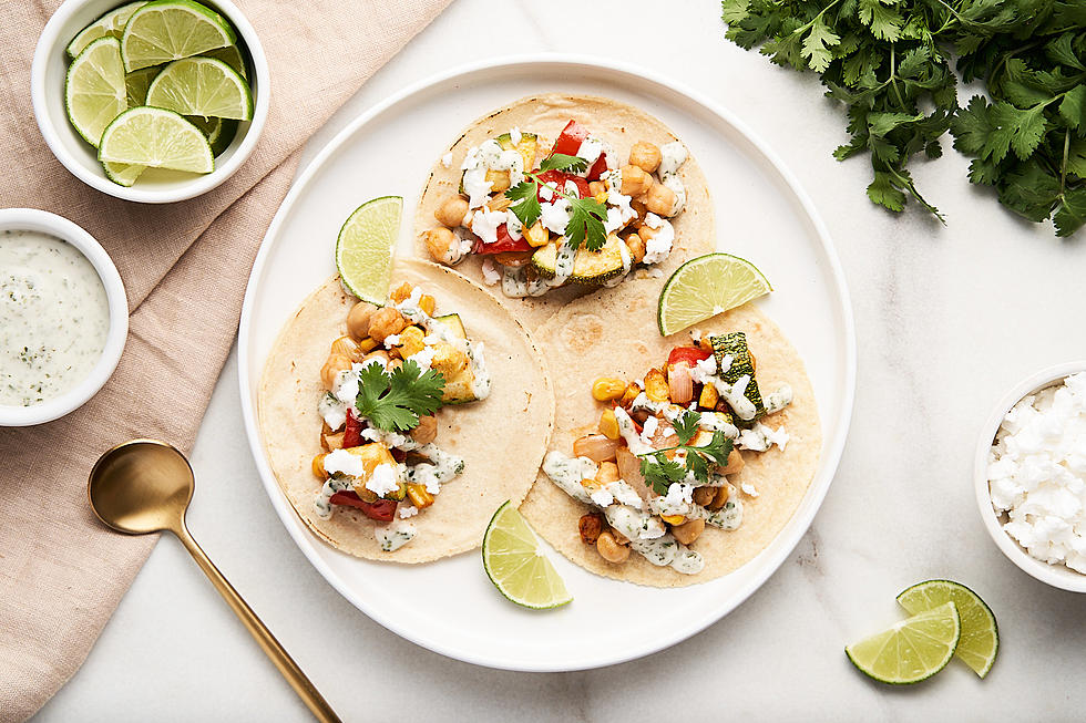 Summer Vegetable Tacos with Dairy-Free Queso Fresco & Cilantro Crema