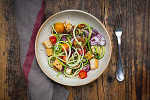 Zoodles with Roasted Chickpeas & Pesto