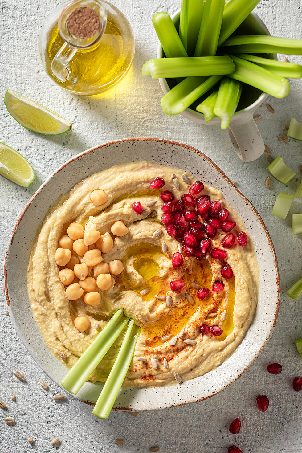 The Beet’s Plant-Based Diet Recipe: Celery and Hummus for Snack