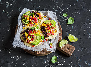 Pinto Bean & Salsa Verde Tostadas