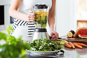 Green Power Smoothie with Fruit and Vegan Protein Powder