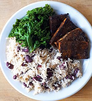 Jerk Tofu with Rice and Kidney Beans