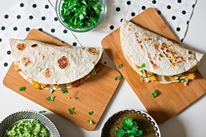 Vegan Sheet Pan Fajitas with Creamy Cilantro Pepita Dressing