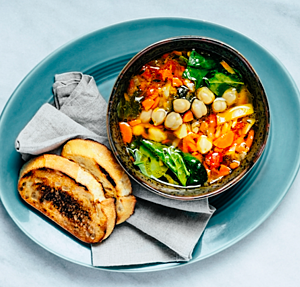 Artichokes & Chickpeas with Tomatoes in White Wine Sauce