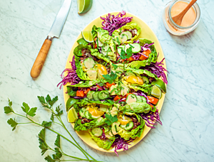Black Bean & Corn Romaine Tacos